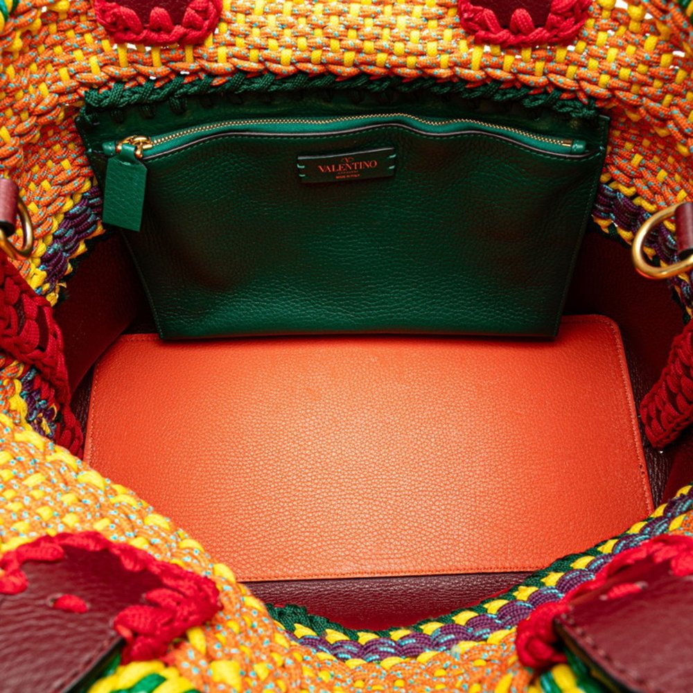 VALENTINO Shoulder Bag Bordeaux Multicolor Leather - Picture 6 of 8